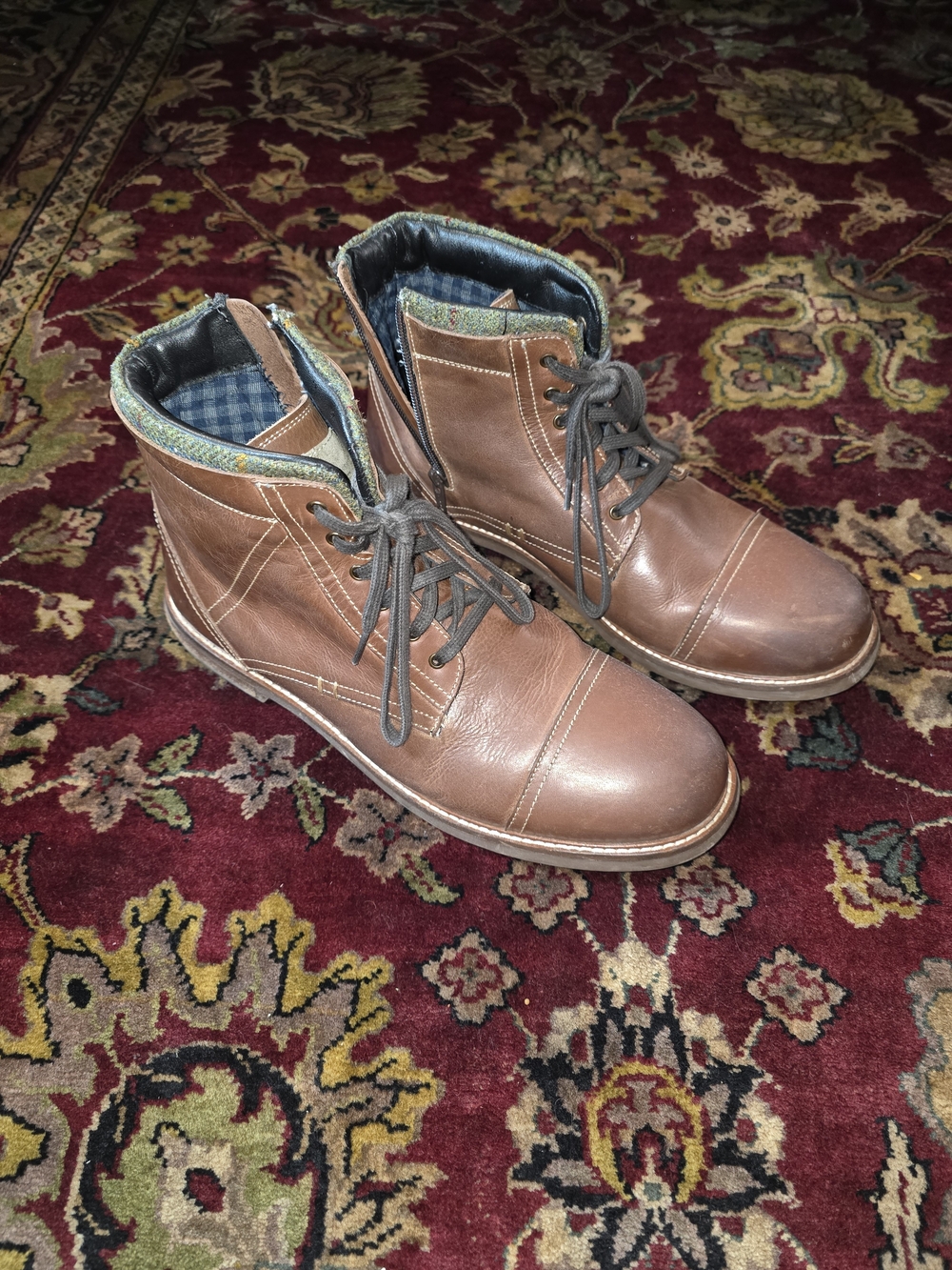 Ben Sherman Brown Leather Chukka Boots with Lace-Up Ankle